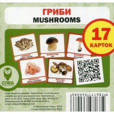 Гриби. Картки міні. Серія "Розвиток малюка" укр/англ